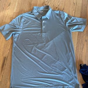 Lands’ End Men's Gray Athletic Polo Shirt Size Large Tall